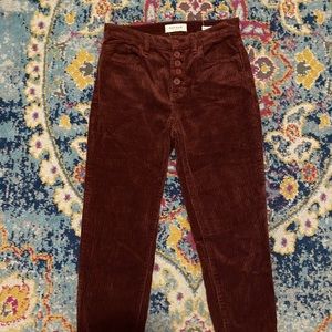 PacSun maroon high waisted corduroy pants